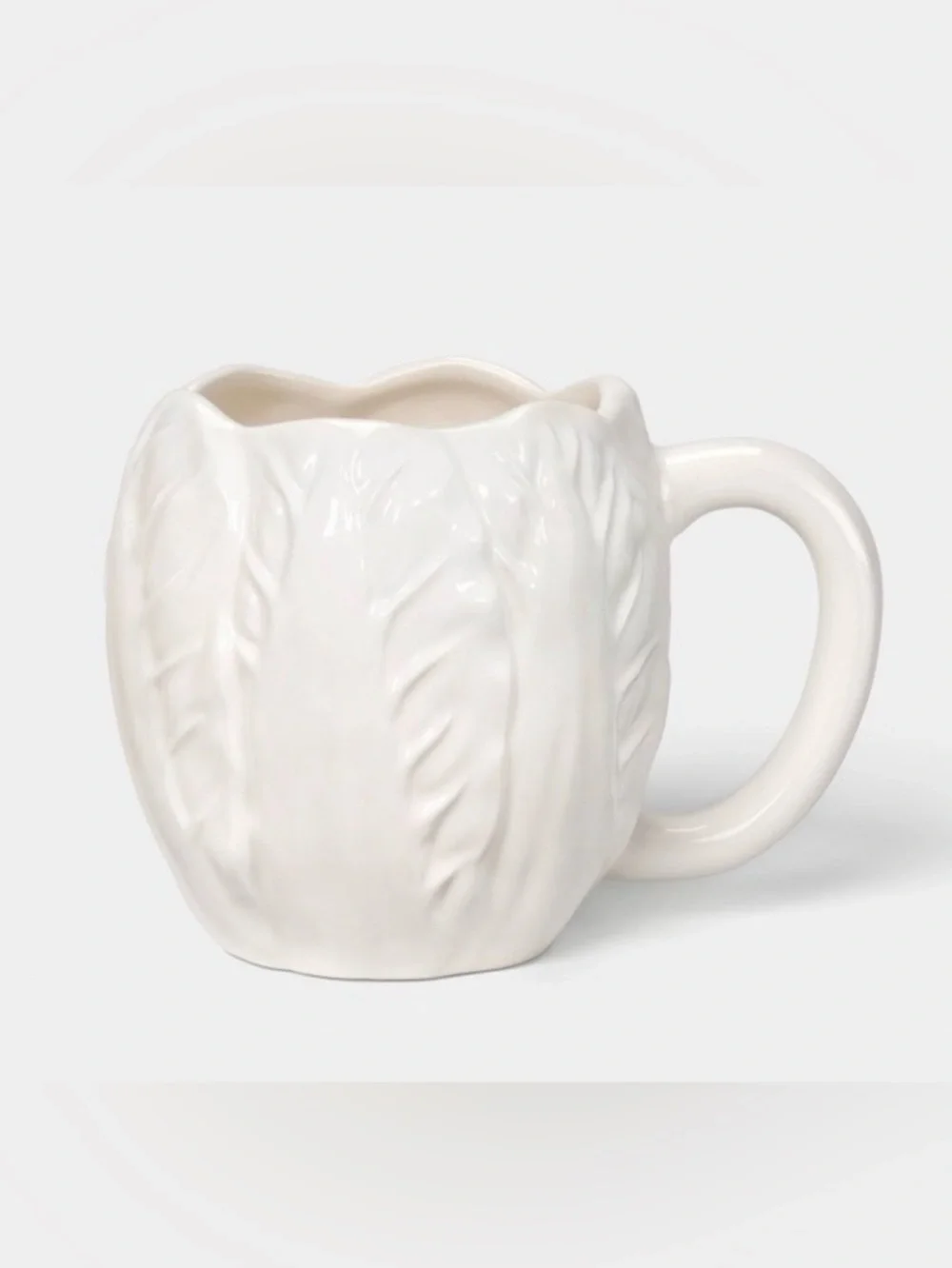 Threshold White Ceramic Leaf-Textured Teapot and Mug Set